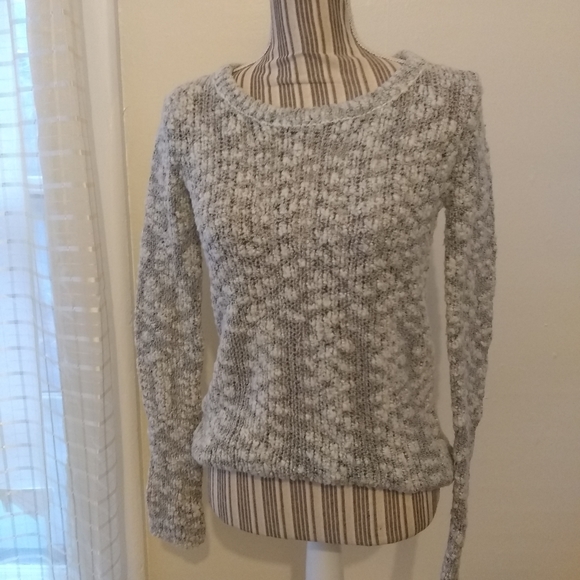 Sabine Gray & White Wool Blend Pullover Sweater
